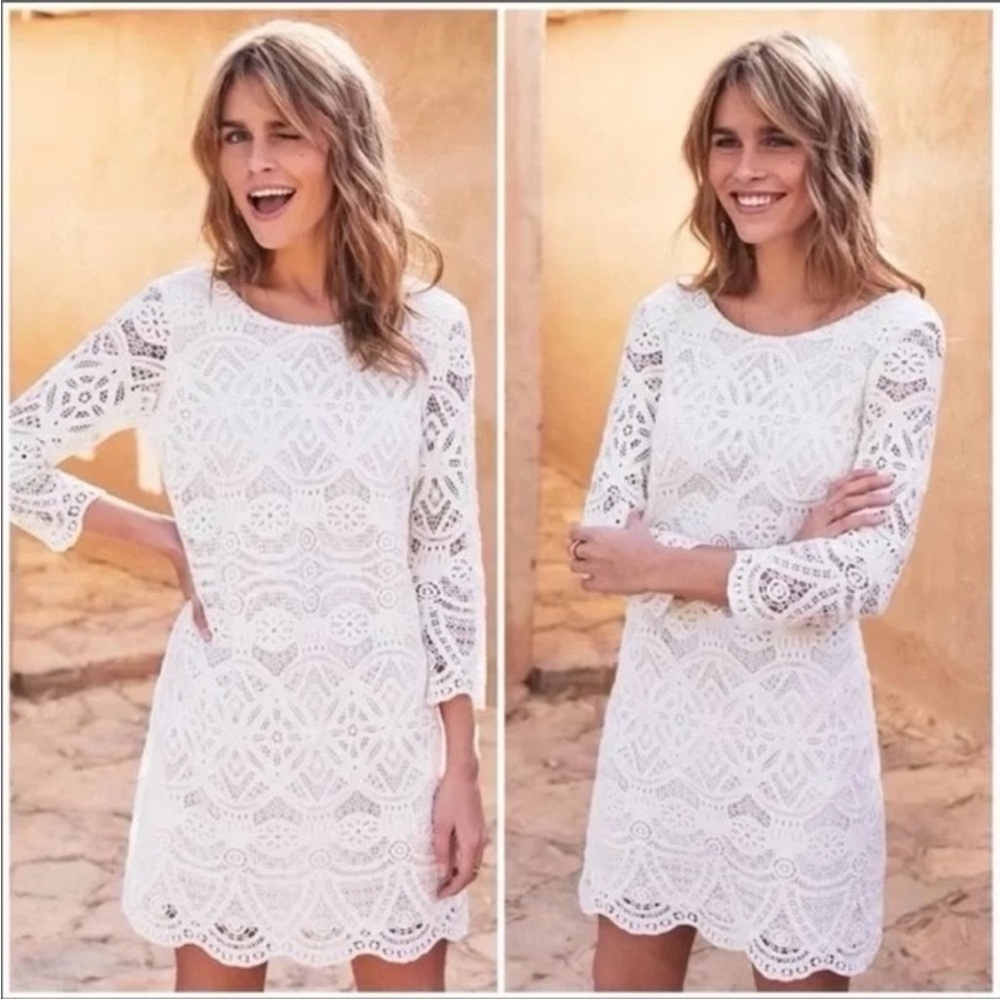 Sézane Ivory Sarah Lace Shift Dress Size 36/ Size US 4